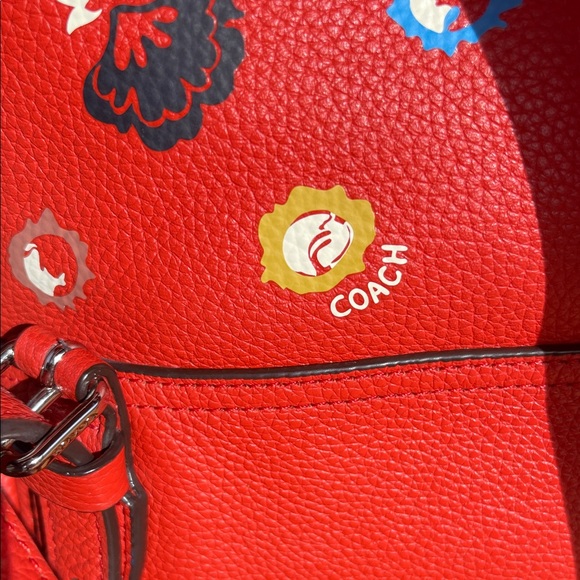 Coach Red Floral Backpack - Picture 7 of 15